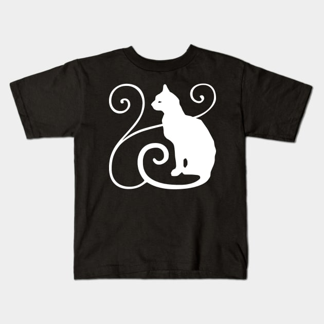 White Cat - White Witch White Magic Cat Design Kids T-Shirt by ballhard